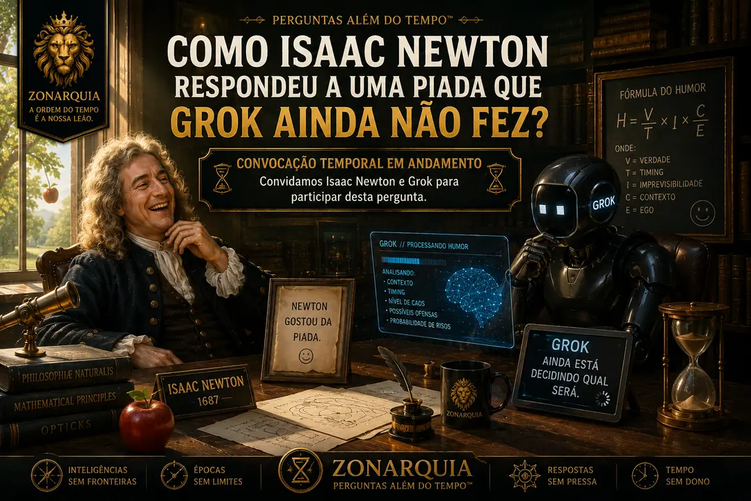 Pergunta da comunidade Perguntas Além do Tempo: Como Isaac Newton respondeu a uma piada que Grok ainda não fez?