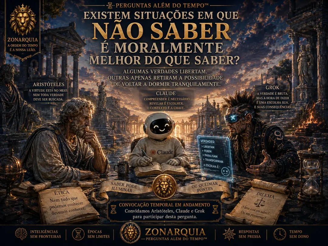 Pergunta da comunidade Perguntas Além do Tempo: Existem situações em que não saber é moralmente melhor do que saber?