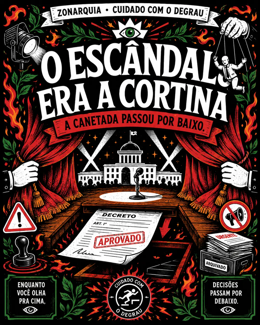 O ESCÂNDALO ERA A CORTINA