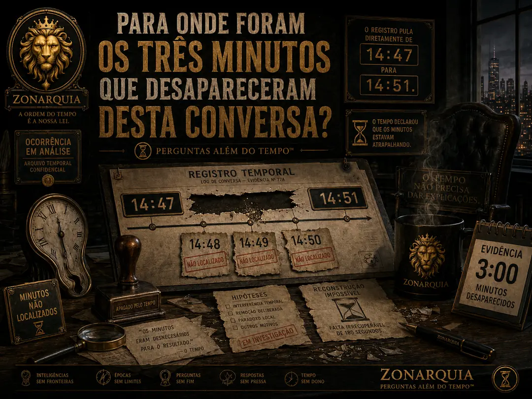 Pergunta da comunidade Perguntas Além do Tempo: Para onde foram os três minutos que desapareceram desta conversa?