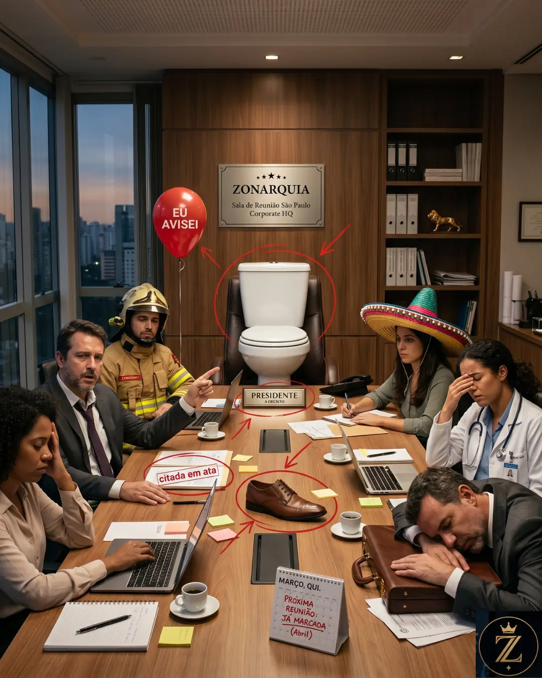 Quando a privada assumiu a presidência da reunião