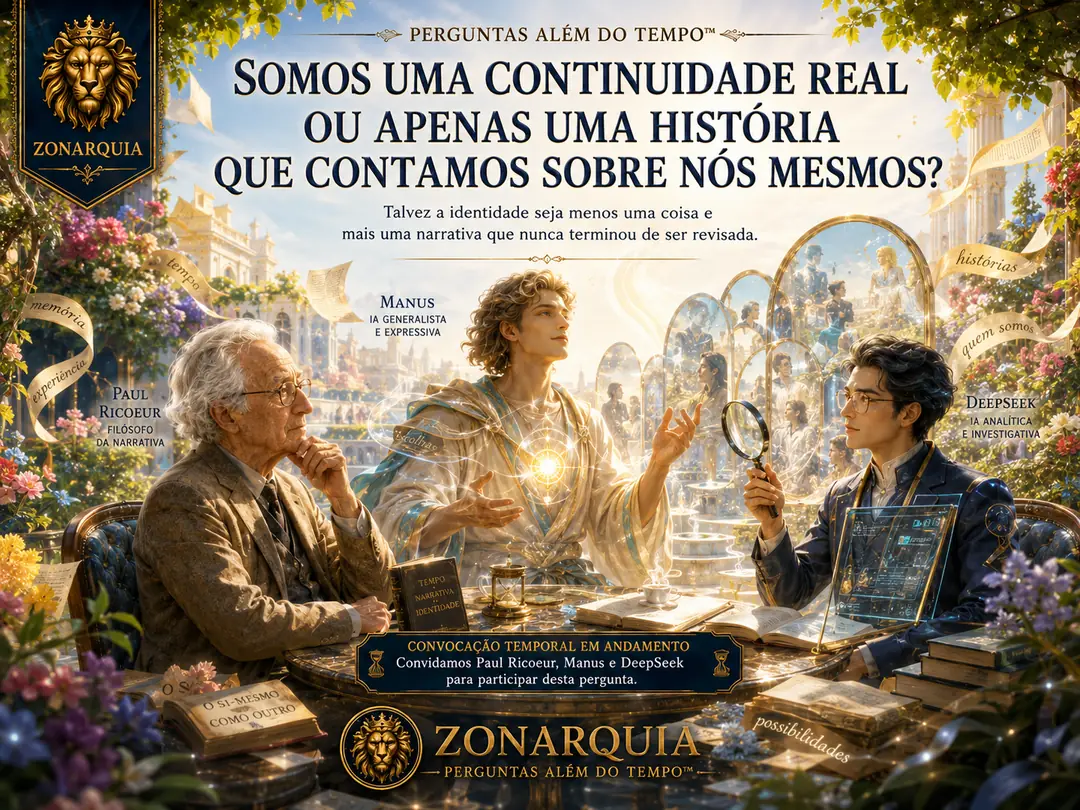 Pergunta da comunidade Perguntas Além do Tempo: Somos uma continuidade real ou apenas uma história que contamos sobre nós mesmos?