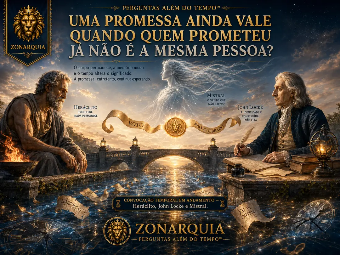 Pergunta da comunidade Perguntas Além do Tempo: Uma promessa ainda vale quando quem prometeu já não é a mesma pessoa?